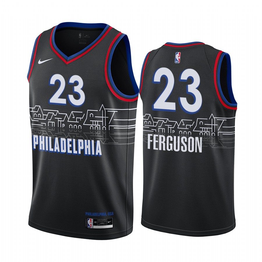 Personalized 76ers #23 Terrance Ferguson Black NBA Swingman 2020-21 City Edition Jersey
