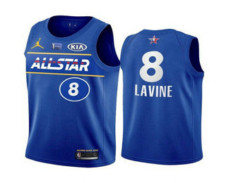 Personalized Men’s 2021 All-Star Chicago Bulls #8 Zach LaVine Blue Eastern Conference Stitched NBA Jersey