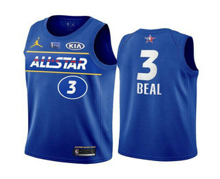 Personalized Men’s 2021 All-Star Washington Wizards #3 Bradley Beal Blue Eastern Conference Stitched NBA Jersey