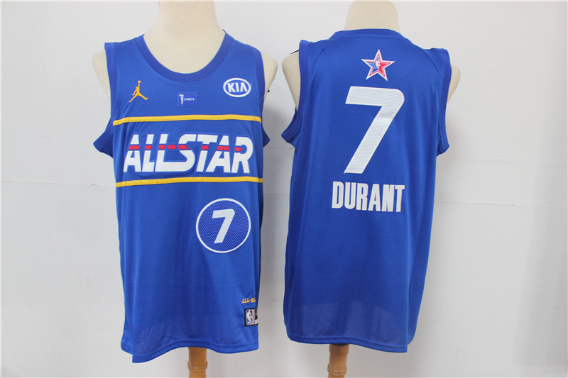 Personalized nets 7 KevinDurant 2021 All Star Game Blue Swingman Jersey