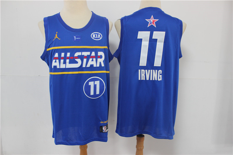 Personalized nets 11 Kyrie Irving 2021 All Star Game Blue Swingman Jersey