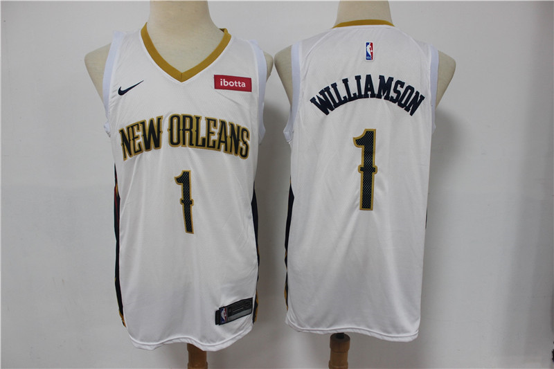 Personalized Pelicans 1 Zion Williamson White Earned Edition Swingman Jersey