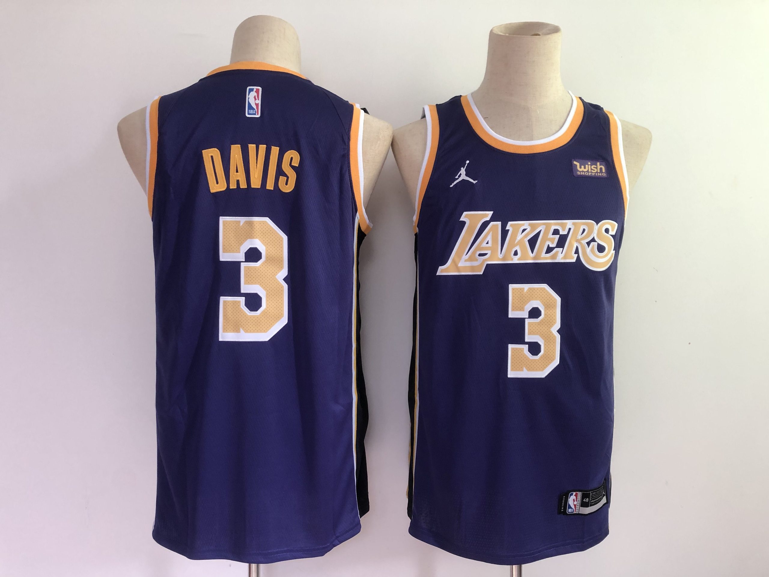 Personalized Men’s Los Angeles Lakers #3 Anthony Davis Purple 2021 Brand Jordan Swingman Stitched NBA Jersey With NEW Sponsor Logo