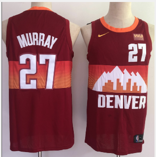 Personalized Men’s Denver Nuggets #27 Jamal Murray Red 2021 City Edition NBA Swingman Jersey With The Sponsor Logo