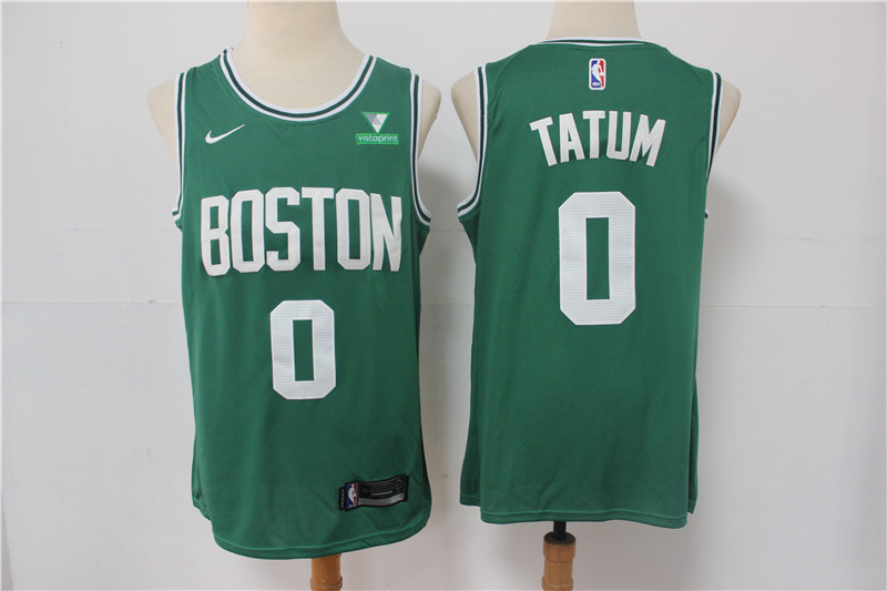 Personalized Men’s Boston Celtics #0 Jayson Tatum Green 2021 Swingman Stitched NBA Jersey With NEW Sponsor Logo