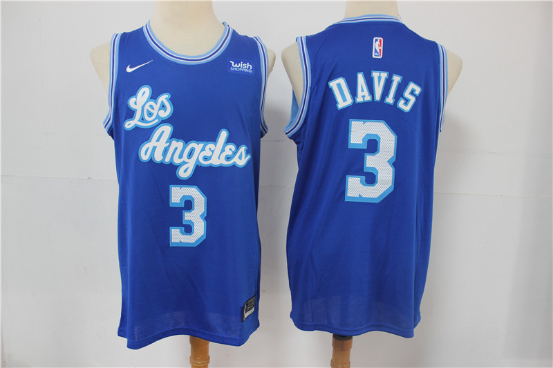 Personalized Lakers 3 Anthony Davis Blue 2021 Swingman Jersey