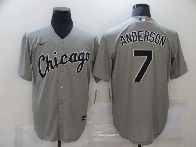 Personalized Men’s Chicago White Sox #7 Tim Anderson Grey Stitched MLB Cool Base Jersey