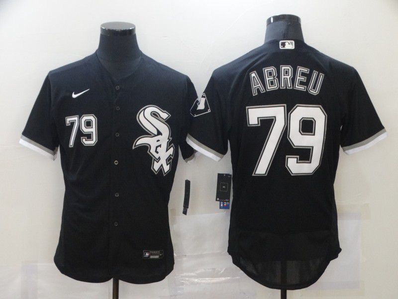 Personalized Men’s Chicago White Sox #79 Jose Abreu Black Stitched MLB Flex Base Jersey
