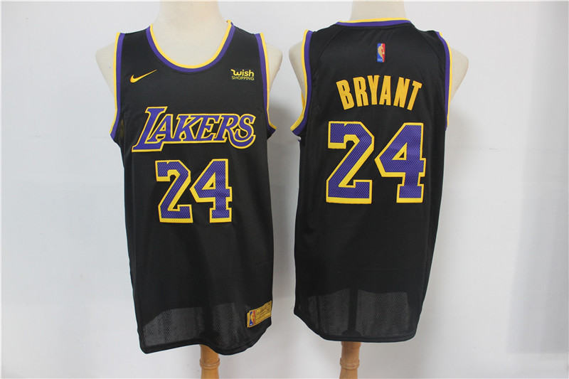 Personalized Men’s Los Angeles Lakers #24 Kobe Bryant Black Swingman 2021 Earned Edition Stitched Jersey With NEW Sponsor Logo