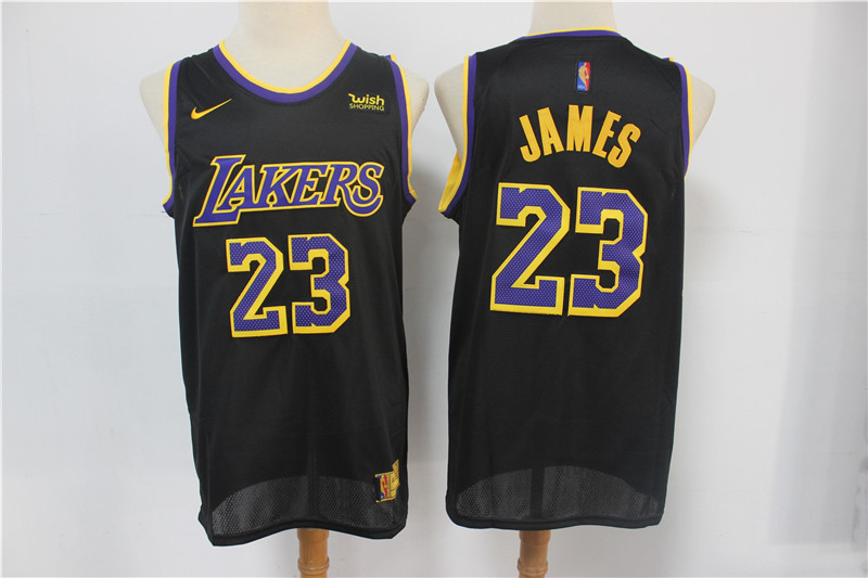 Personalized Men’s Los Angeles Lakers #23 LeBron James Black Swingman 2021 Earned Edition Stitched Jersey With NEW Sponsor Logo