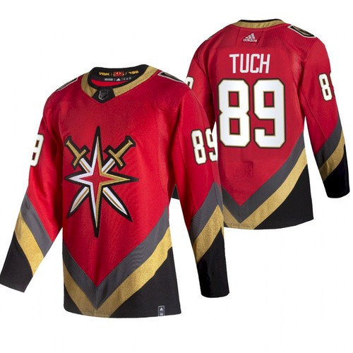 Personalized Men’s Vegas Golden Knights #89 Alex Tuch 2021 Reverse Retro Red Jersey