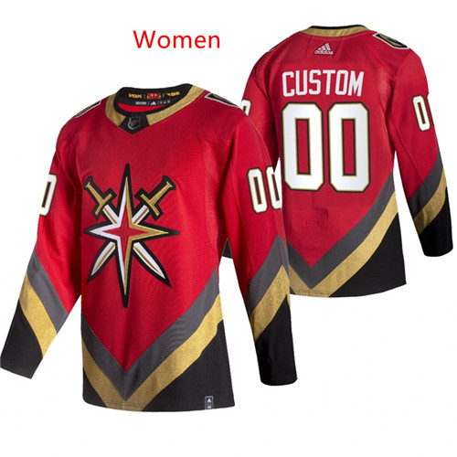 Personalized Women Vegas Golden Knights Retro Jersey Red