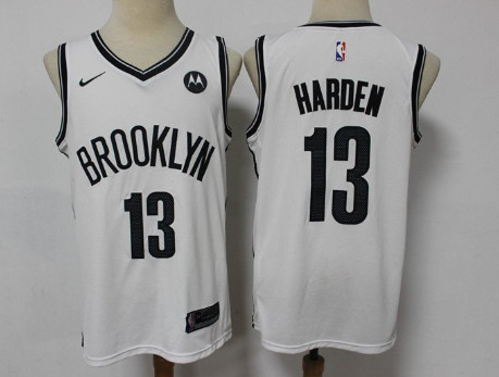 Personalized Men’s Brooklyn Nets #13 James Harden Jersey 2021 White Association Edition