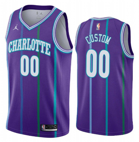 Personalized Men’s Charlotte Hornets Name Number Jersey Purple 2019-20 Classic