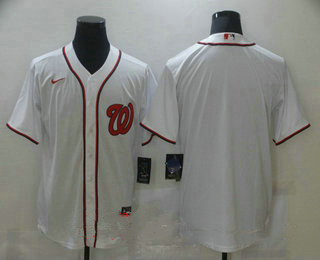 Personalized Men’s Washington Nationals Blank White Stitched MLB Cool Base Jersey