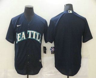 Personalized Men’s Seattle Mariners Blank Navy Blue Stitched MLB Cool Base Jersey