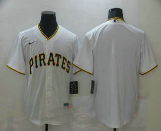 Personalized Men’s Pittsburgh Pirates Blank White Stitched MLB Cool Base Jersey