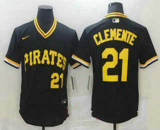 Personalized Men’s Pittsburgh Pirates #21 Roberto Clemente Black Mesh Batting Practice Throwback Jersey