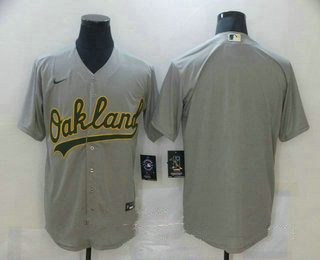 Personalized Men’s Oakland Athletics Blank Grey Stitched MLB Cool Base Jersey