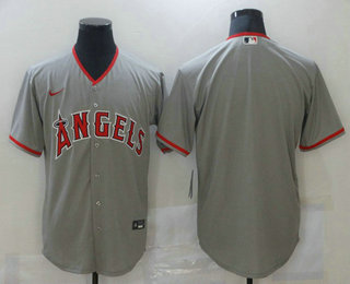 Personalized Men’s Los Angeles Angels Blank Grey Stitched MLB Cool Base Jersey