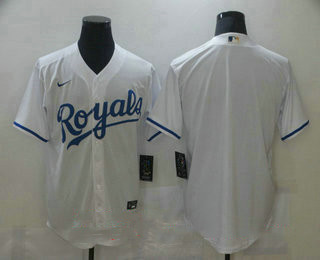 Personalized Men’s Kansas City Royals Blank White Stitched MLB Cool Base Jersey