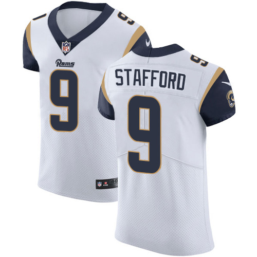 Personalized Los Angeles Rams #9 Matthew Stafford White Men’s Stitched NFL Untouchable Elite Jersey