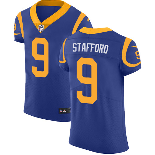 Personalized Los Angeles Rams #9 Matthew Stafford Royal Blue Alternate Men’s Stitched NFL Untouchable Elite Jersey