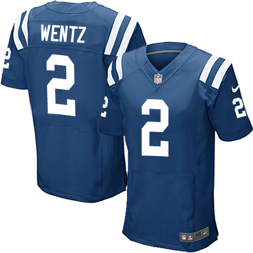 Personalized Indianapolis Colts #2 Carson Wentz Royal Blue Team Color Men’s Stitched NFL Untouchable Elite Jersey