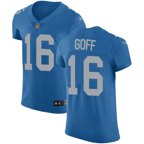 Personalized Detroit Lions #16 Jared Goff Blue Team Color Men’s Stitched NFL Untouchable Elite Jersey
