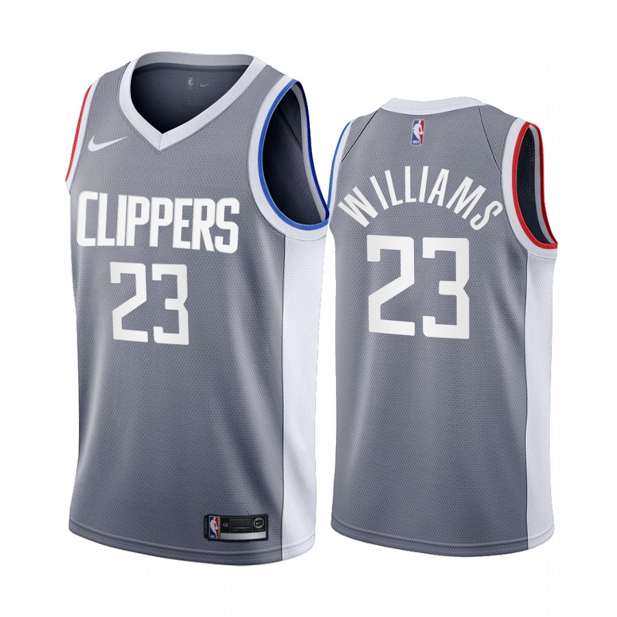 Personalized Los Angeles Clippers #23 Lou Williams Gray NBA Swingman 2020-21 Earned Edition Jersey
