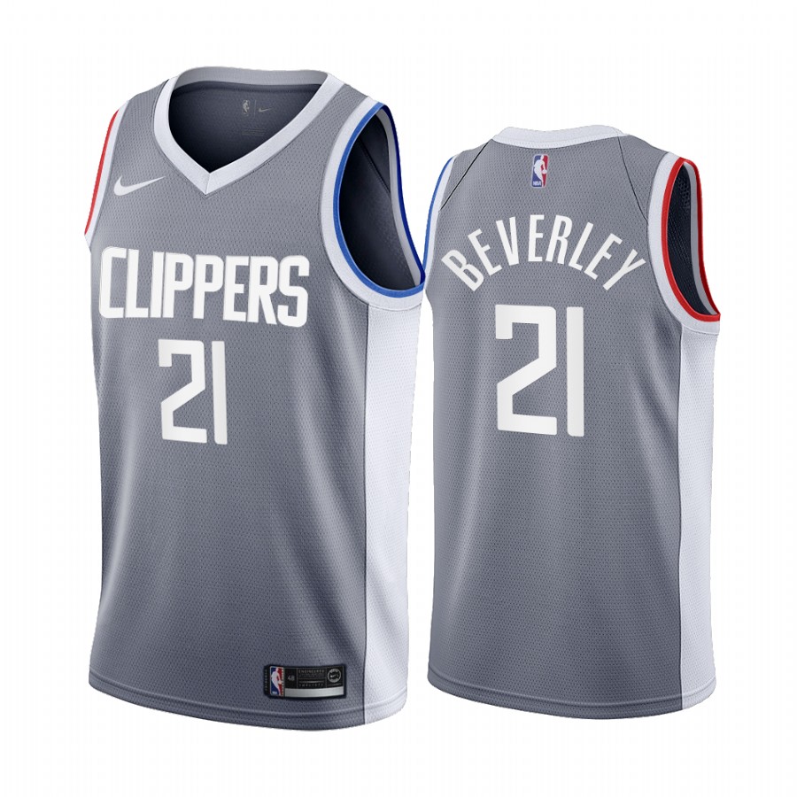 Personalized Los Angeles Clippers #21 Patrick Beverley Gray NBA Swingman 2020-21 Earned Edition Jersey