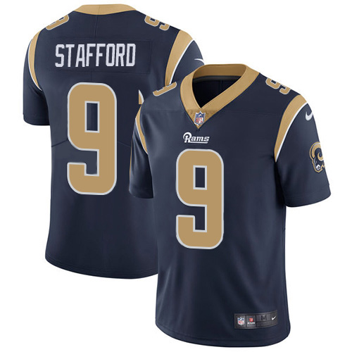 Personalized Los Angeles Rams #9 Matthew Stafford Navy Blue Team Color Men’s Stitched NFL Untouchable Limited Jersey