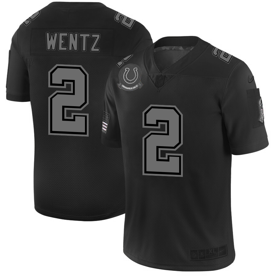 Personalized Indianapolis Colts #2 Carson Wentz Men’s Black 2019 Salute to Service Limited Stitched NFL Jersey