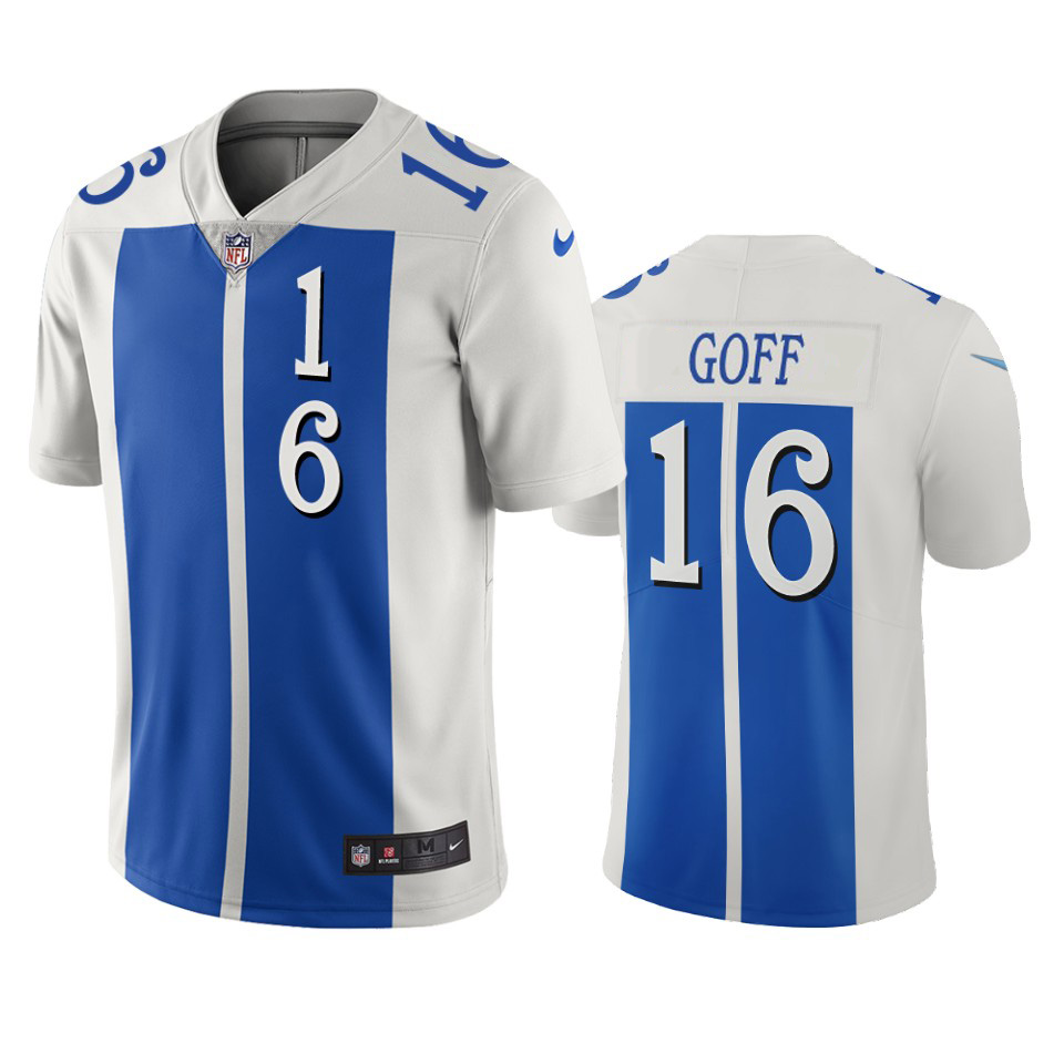 Personalized Detroit Lions #16 Jared Goff White Blue Limited City Edition NFL Jersey