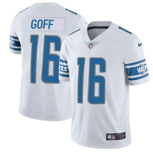 Personalized Detroit Lions #16 Jared Goff White Men’s Stitched NFL Untouchable Limited Jersey