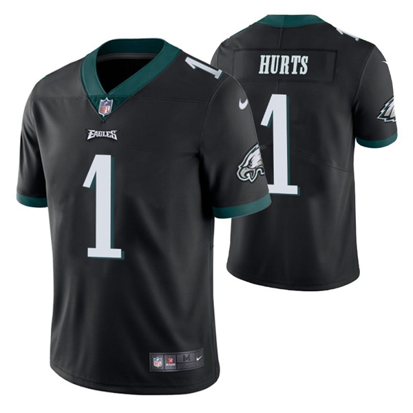 Personalized Eagles #1 Jalen Hurts Black Men’s Stitched NFL Untouchable Limited Jersey