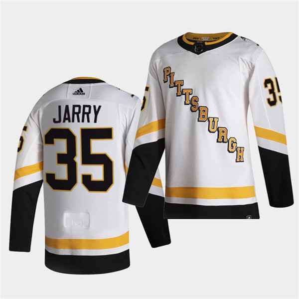 Personalized Pittsburgh Penguins #35 Tristan Jarry 2021 Reverse Retro White Jersey