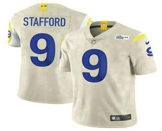 Personalized Men’s Los Angeles Rams #9 Matthew Stafford Cream 2021 NEW Untouchable Stitched NFL Limited Jersey