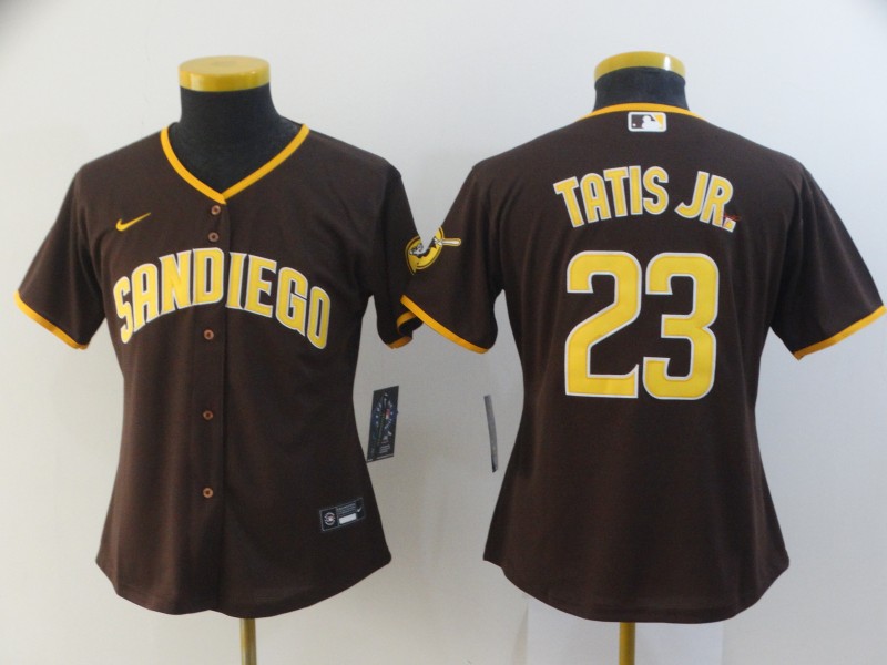 Personalized Women’s Padres 23 Fernando Tatis Jr. Brown Cool Base Jersey