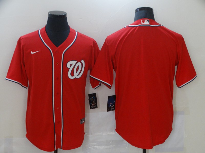 Personalized Men’s Washington Nationals Red Blank Coolbase Jersey