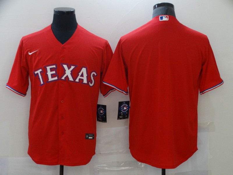 Personalized Men’s Texas Rangers Red Blank Coolbase Jersey