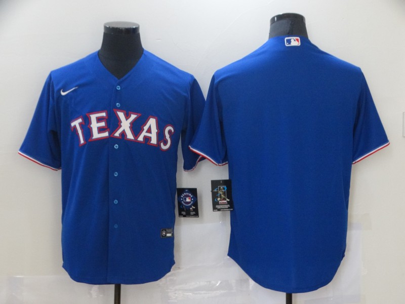 Personalized Men’s Texas Rangers Blue Blank Cool base Jersey