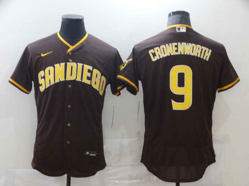 Personalized Men’s San Diego Padres #9 CRONENWORTH Brown Tan Authentic Alternate Player Jersey