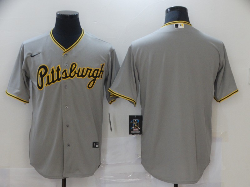 Personalized Men’s Pittsburgh Pirates grey Blank Coolbase Jersey