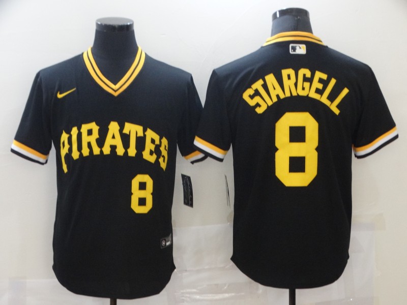 Personalized Men’s Pittsburgh Pirates # 8 Willie Stargell Black Mesh Batting Practice Throwback Jersey