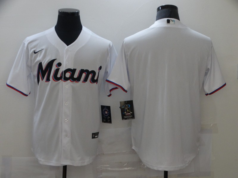 Personalized Men’s Florida Marlins white Blank Cool base Jersey