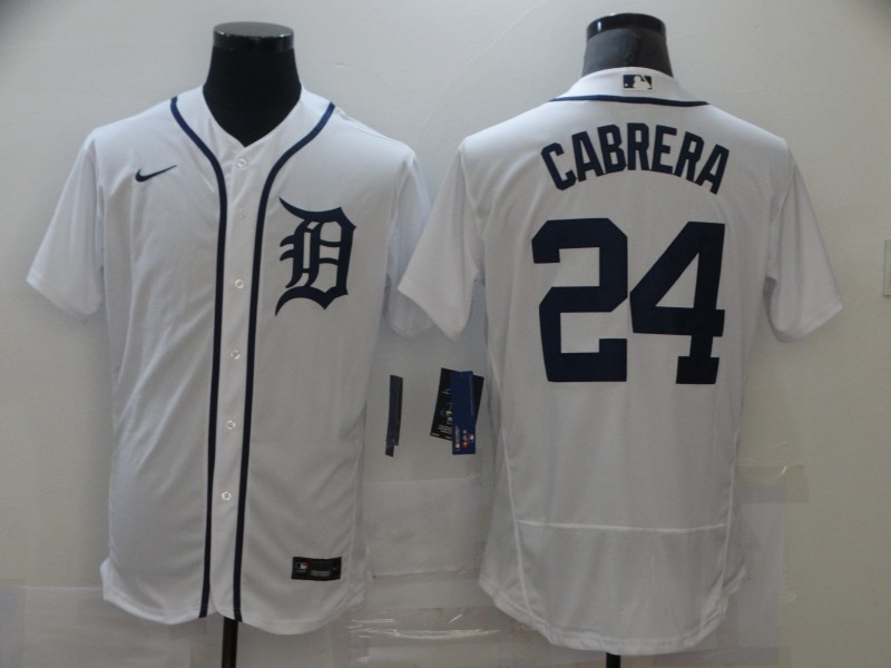 Personalized Men’s Detroit Tigers #24 Miguel Cabrera Flexbase White Jersey MLB Jersey