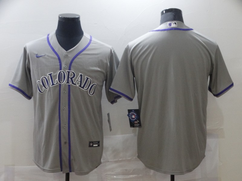 Personalized Men’s Colorado Rockies grey Stitched MLB Blank Cool Base Jersey
