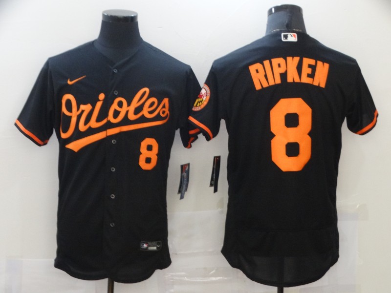 Personalized Men’s Baltimore Orioles #8 Cal Ripken Jr Black Authentic Player MLB Jersey