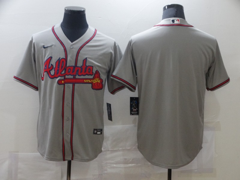 Personalized Men’s Atlanta Braves grey Blank Coolbase Jersey